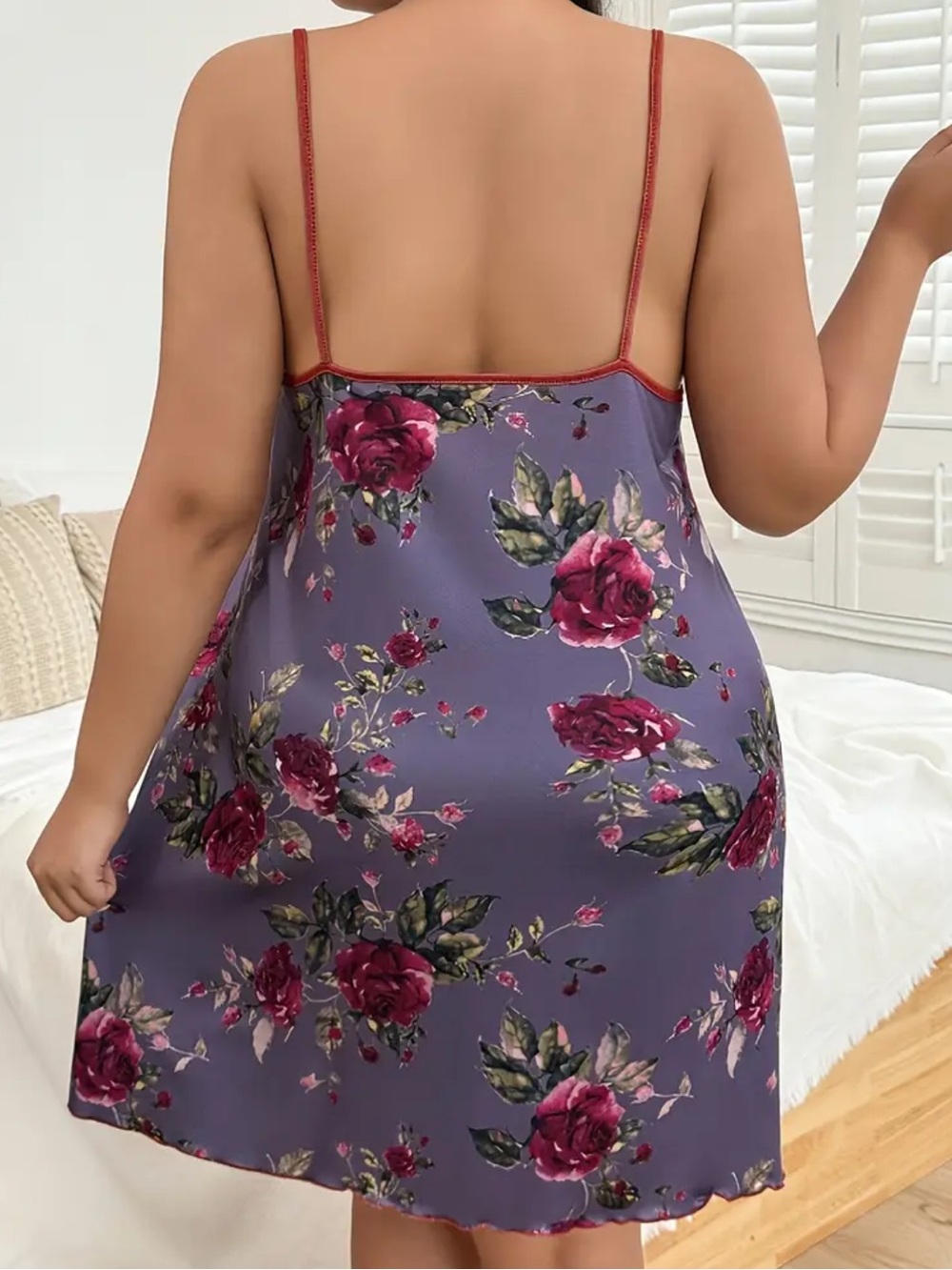 Violet, Floral Rose, Night Slip - Picture 2 of 5
